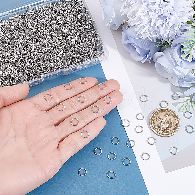 2000Pcs 304 Stainless Steel Jump Rings STAS-ME0003-49-1
