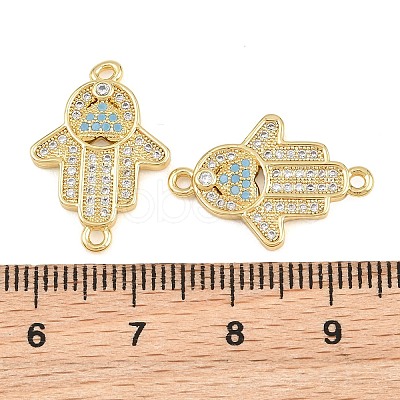 Brass Micro Pave Deep Sky Blue Cubic Zirconia Connector Charms CU-CBAB719-07G-A-1
