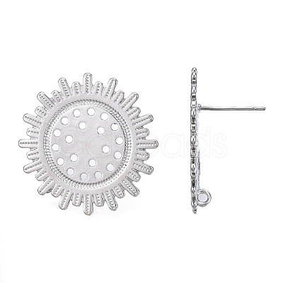 Brass Stud Earring Findings KK-N232-335P-1