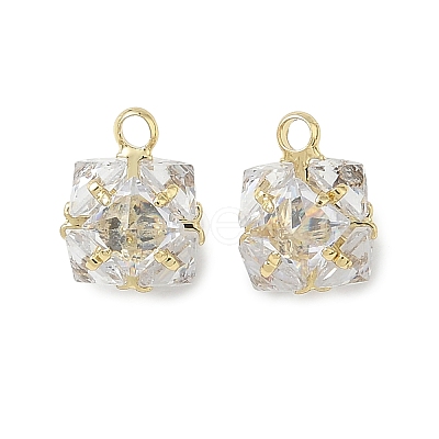 Brass Pave Clear Cubic Zirconia Charms CU-CBAD360-08G-01-1