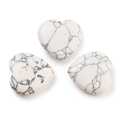 Heart Synthetic Howlite Palm Stones G-C134-06A-05-1
