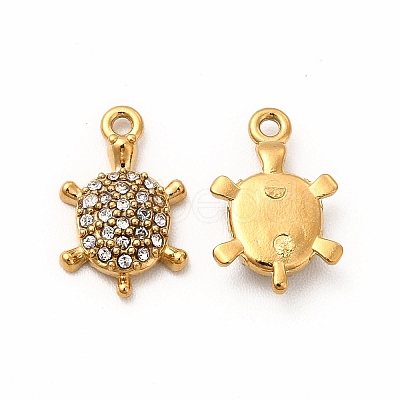 Ion Plating(IP) 316 Surgical Stainless Steel with Crystal Rhinestone Charms STAS-G305-06G-1