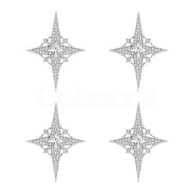 4Pcs Alloy Rhinestone Lapel Pins for Backpack Clothes JEWB-HY0001-64B-1