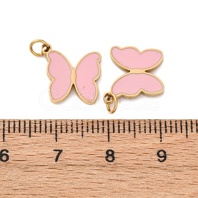 304 Stainless Steel Enamel Pendants STAS-U061-24G-B-1