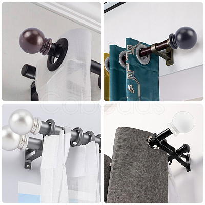 2Pcs ABS Plastic Curtain Rod Head FIND-GF0001-59B-1