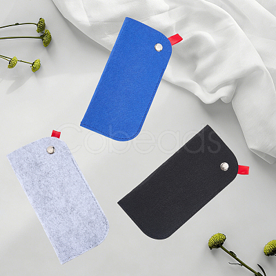 3Pcs 3 Colors Rectangle Felt Eyeglass Case AJEW-CN0007-36A-1