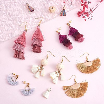 DIY Layered Tassel Drop Earring Making Kit DIY-SZ0009-86-1