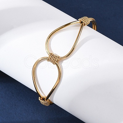 304 Stainless Steel Cuff Bangles for Women BJEW-S162-02G-1