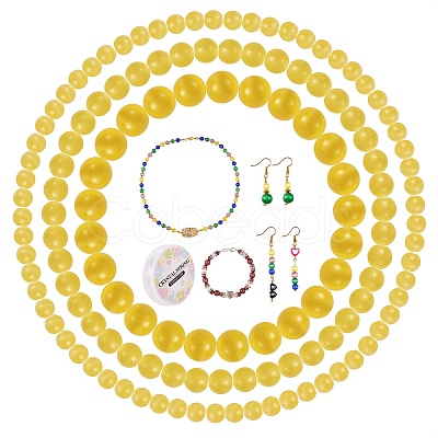 DIY Round Cat Eye Beads Bracelet Making Kit DIY-SZ0006-56C-1