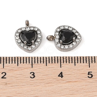 304 Stainless Steel Cubic Zirconia Pendants STAS-A076-02P-04-1