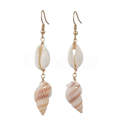 304 Stainless Steel Shell Shape Dangle Earrings EJEW-JE06265-02-1