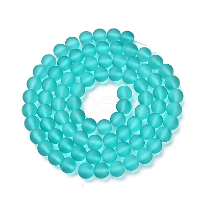 Baking Paint Transparent Glass Bead Strands GLAA-S031-10mm-18-1