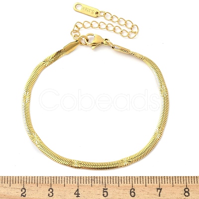304 Stainless Steel Herringbone Chain Bracelets for Women BJEW-U019-04G-06-1