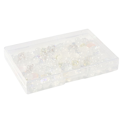 122Pcs 8 Styles Electroplate Transparent Glass Beads Sets EGLA-FS0001-51-1