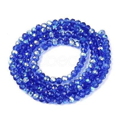 AB Color Plated Transparent Glass Rondelle Beads Strands EGLA-T029-2mm-10P-1