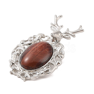Dyed & Heated Natural Red Tiger Eye Pendants G-A226-02P-07-1