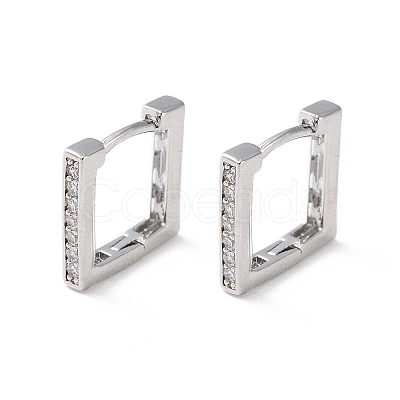 Brass Micro Pave Cubic Zirconia Hoop Earrings EJEW-P259-08P-1