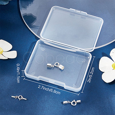 4 Sets 4 Size 925 Sterling Silver Spring Ring Clasps STER-BBC0001-44-1