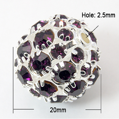Brass Rhinestone Beads RB-Q165-5-1