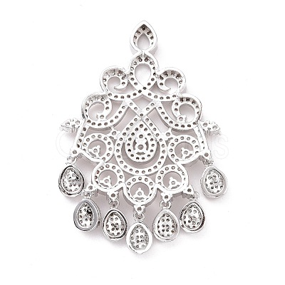 Eco-friendly Brass Micro Pave Clear Cubic Zirconia Big Pendants KK-D079-01P-1