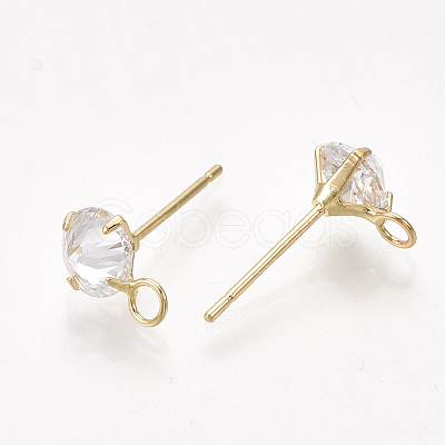 Brass Stud Earring Findings X-KK-T035-123G-1
