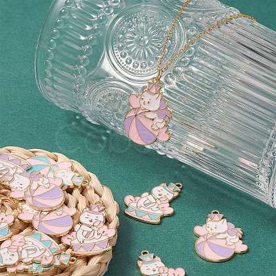 20Pcs 4 Styles Alloy Enamel Pendants ENAM-CJ0004-98-1