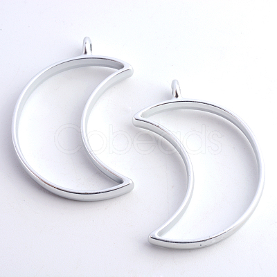 Matte Style Rack Plating Alloy Open Back Bezel Pendants PALLOY-S047-39B-FF-1
