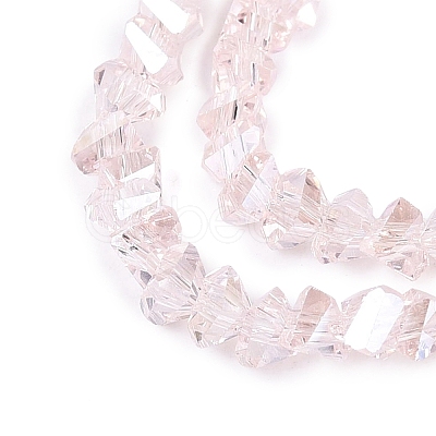 Electroplate Transparent Glass Beads Strands EGLA-Q139-01A-A07-1