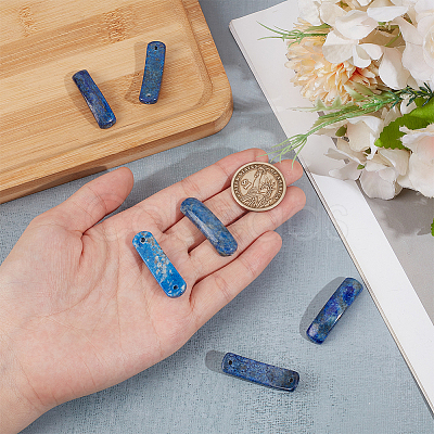 6Pcs Natural Lapis Lazuli Connector Charms G-OC0005-91D-1