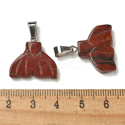 Natural Red Rainbow Jasper Pendants G-Z067-01P-03-1