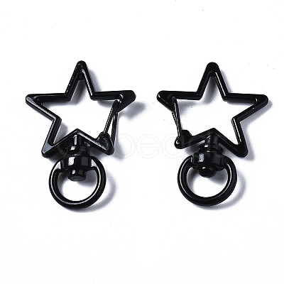 Spray Painted Eco-Friendly Alloy Swivel Snap Hooks Clasps PALLOY-T080-14A-NR-1
