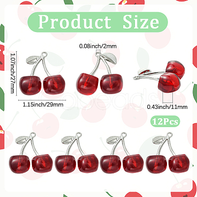 12Pcs Transparent Resin Pendants FIND-SC0019-48-1