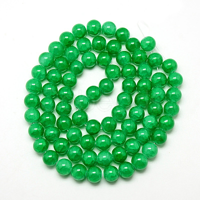 Baking Paint Crackle Glass Beads Strands X-DGLA-Q023-8mm-YS22-1
