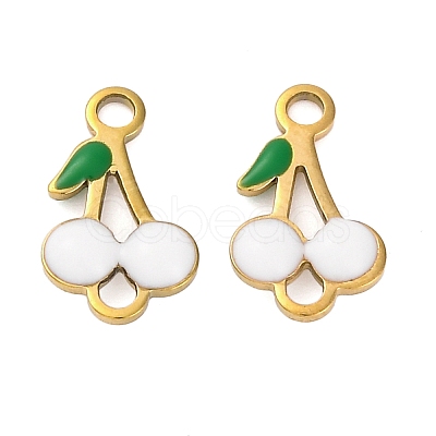 Ion Plating(IP) 304 Stainless Steel Enamel Fruit Connector Charms STAS-P373-01G-01-1
