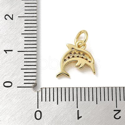 Brass Micro Pave Clear Cubic Zirconia Pendants KK-U046-02G-05-1