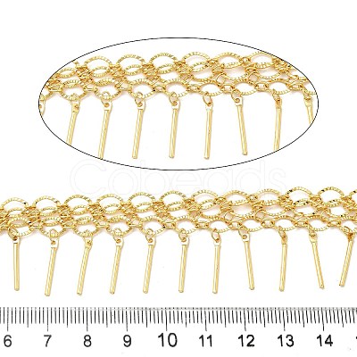 3-Row Brass Textured Oval Link Chains CHC-L053-01G-04-1