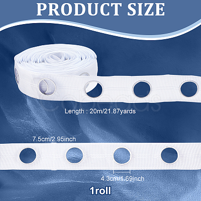 Polypropylene Curtain Tape for Hook DIY-WH0569-65-1