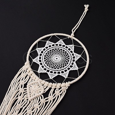 Flower Woven Net/Web Macrame Cotton Wall Hanging Decorations PW23021575079-1