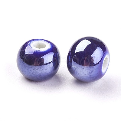 Glazed Porcelain Beads PORC-D001-10mm-14-1