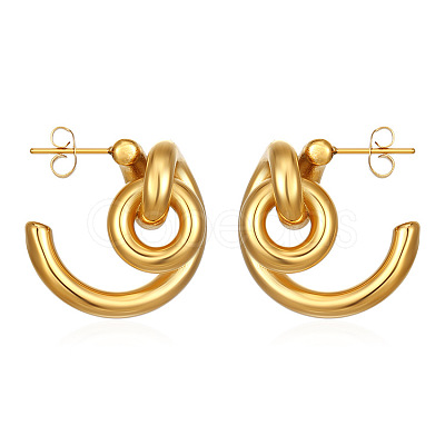 304 Stainless Steel Stud Earrings for Women WGF252D-01-1