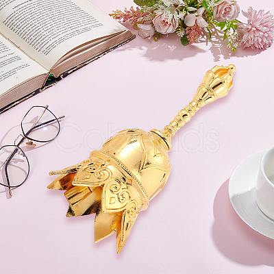 1Pc Alloy Hand Bell AJEW-GF0012-23G-1