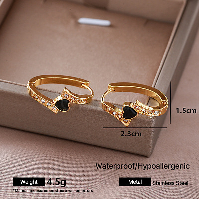 304 Stainless Steel Cubic Zirconia Hoop Earrings for Women XC7815-5-1