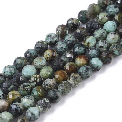 Natural African Turquoise(Jasper) Beads Strands G-S361-4mm-002-1