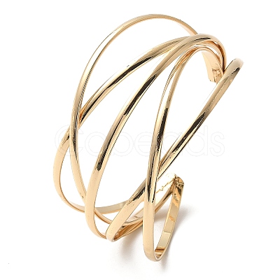 Electrophoresis Iron Cuff Bangles BJEW-M057-07G-1