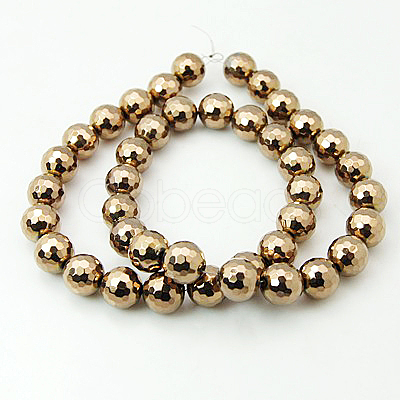 Non-magnetic Synthetic Hematite Beads Strands G-G092-12mm-1