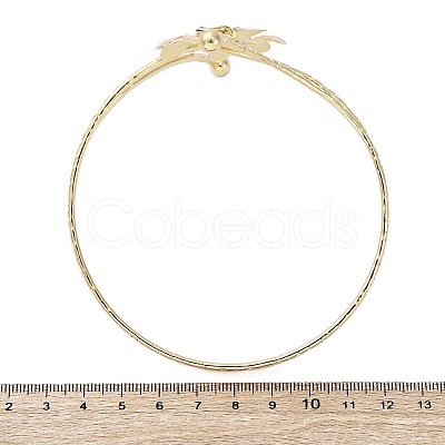 Lotus Alloy Arm Cuff Bangles for Girl Women AJEW-A063-01E-G-1