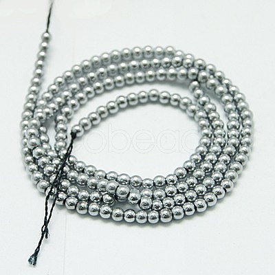 Non-magnetic Synthetic Hematite Beads Strands G-K015-3mm-02-1