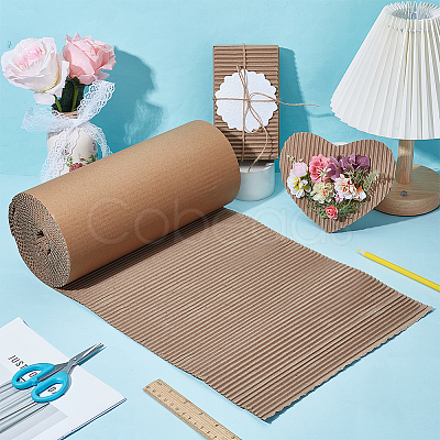 Single Face Corrugated Cardboard Roll for Packing DIY-WH0671-194A-04-1