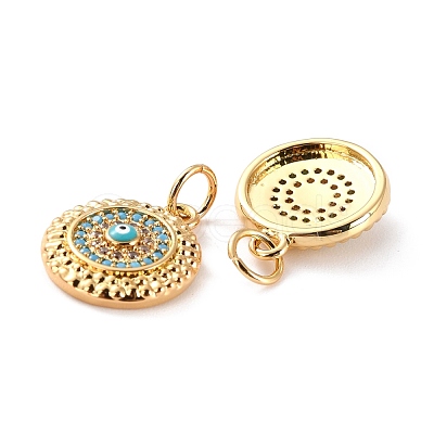 Brass Micro Pave Cubic Zirconia Pendants ZIRC-P092-010G-03-RS-1
