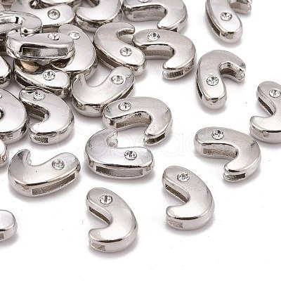 Letter Slider Beads for Watch Band Bracelet Making X-ALRI-O012-J-NR-1